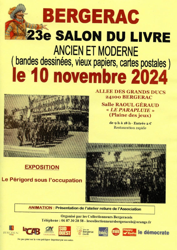 Salon du livre Collectionneurs bergeracois novembre 2024